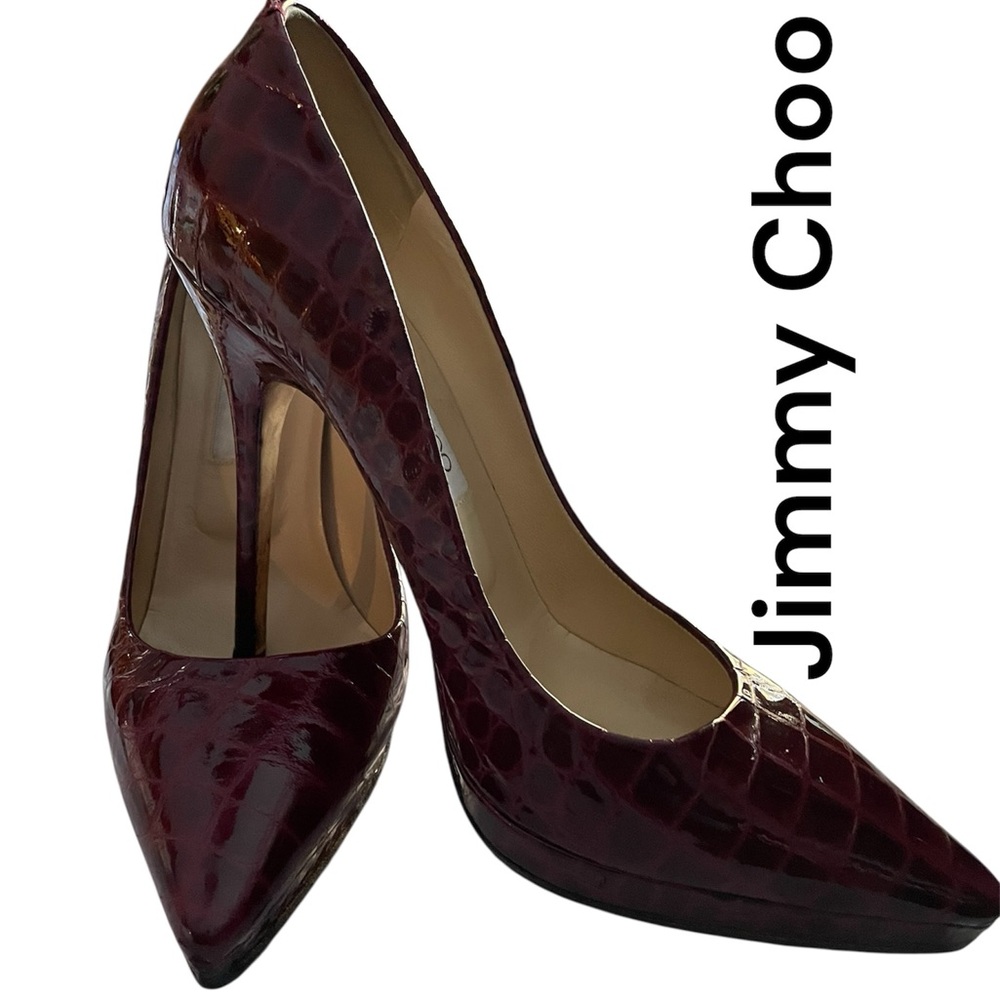 Croc-Embossed Heels